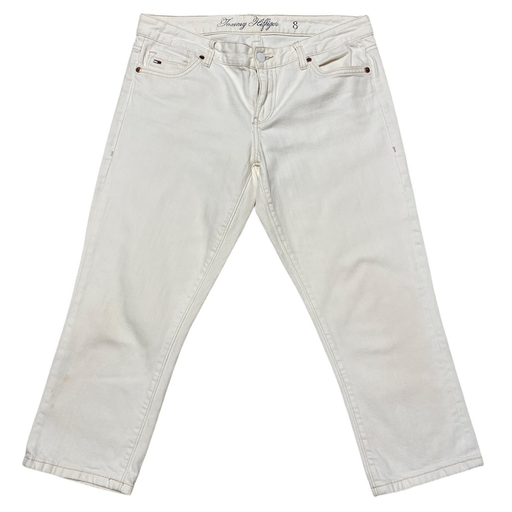Tommy Hilfiger Cropped White Denim Pant 8 Capri Bottoms